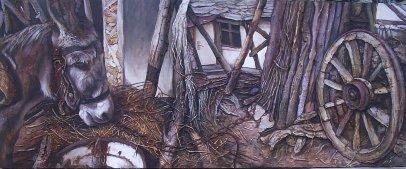 ,,In the yard,,35x75 sm mix
