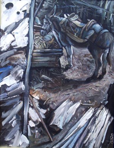 ,,Donkey from Mlechino,, 30x40 sm mix