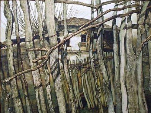 ,,The fence,, 55x70 sm mix