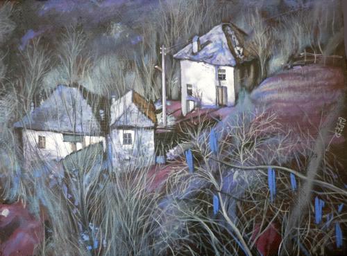 ,,Landscape in blue,, 30x40 sm mix